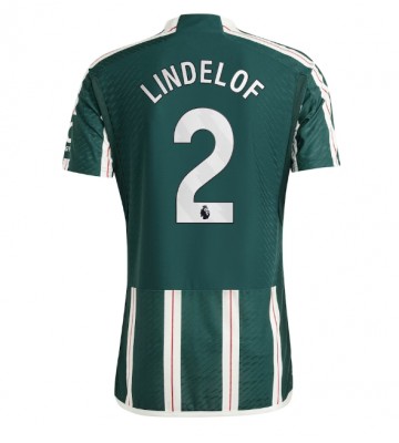 Lacne Muži Futbalové dres Manchester United Victor Lindelof #2 2023-24 Krátky Rukáv - Preč